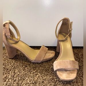 Naturalizer Beige Suede Block Heels